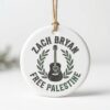 zach bryan free palestine ceramic circle ornament country music solidarity decor 1